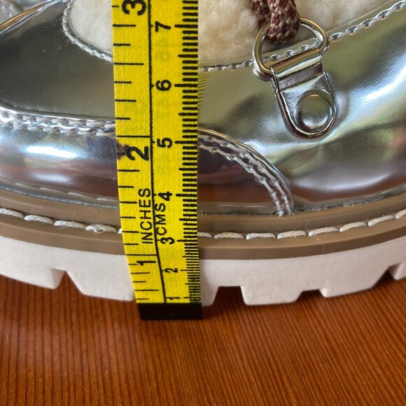 The Drop Women's Silver Faux Lined Lace Up Ankle Winter Boots Size 7.5 NWT - Picture 8 of 11